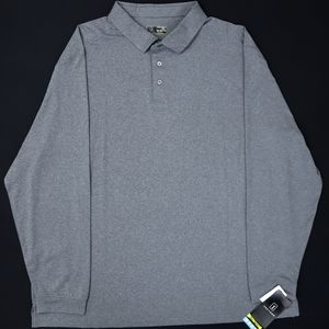 NWT PGA Tour Men's 2XL Gray Golf Long-Sleeve Polo